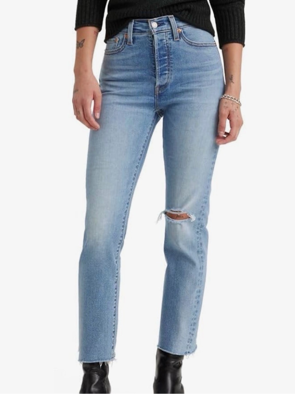 Levi's Light Blue Straight Leg High-Rise Jeans